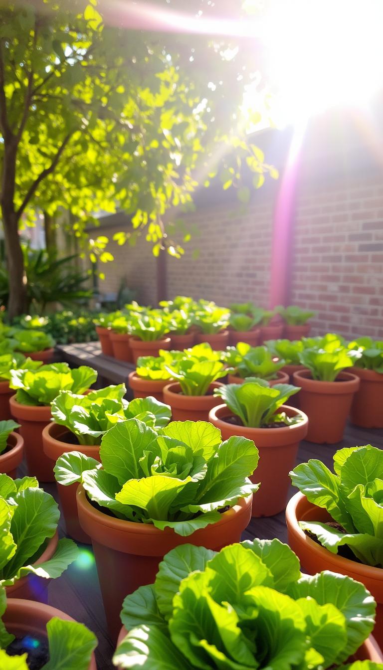Cultivo de lechugas en macetas