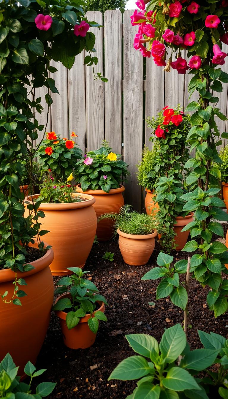 Jardinería en macetas grandes