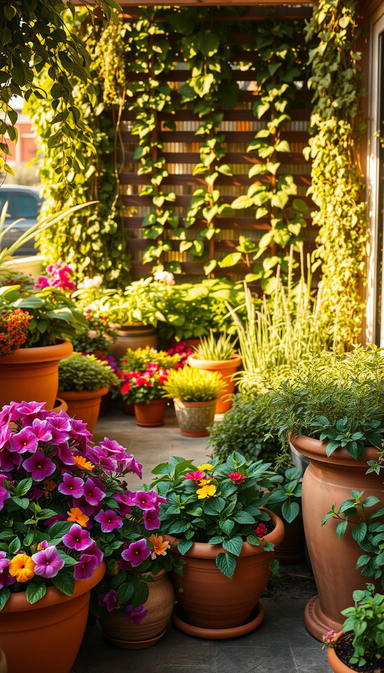Jardinería en macetas para terrazas