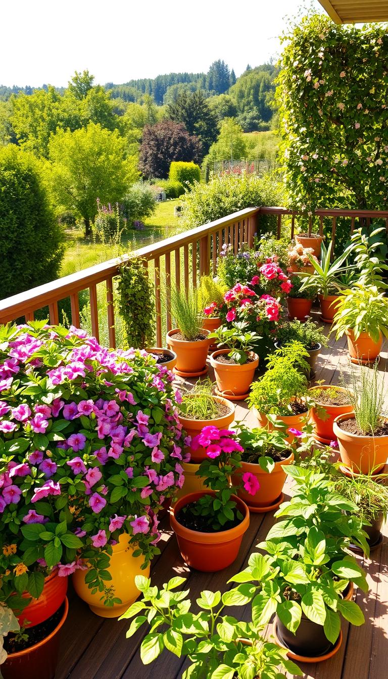 Cómo mantener un jardín en macetas durante el verano