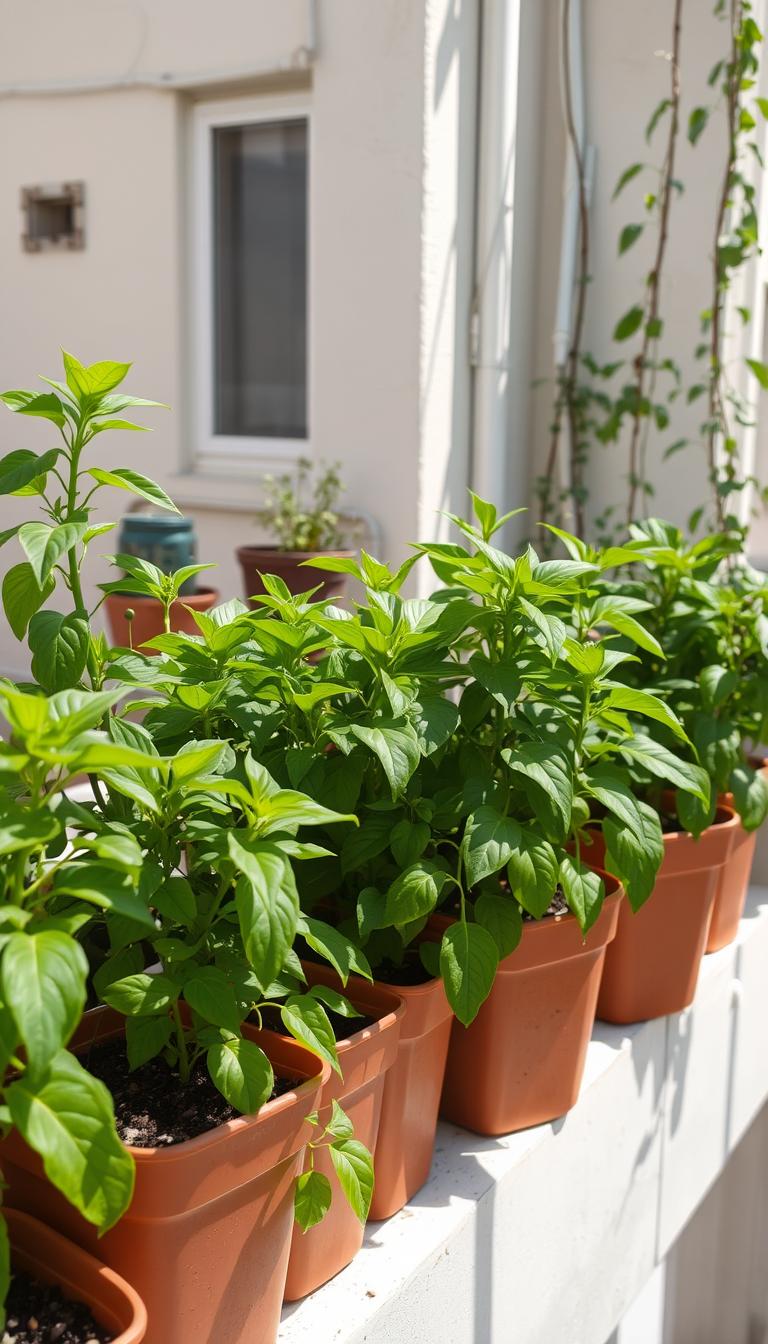 Cultivo de pimientos en balcones pequeños