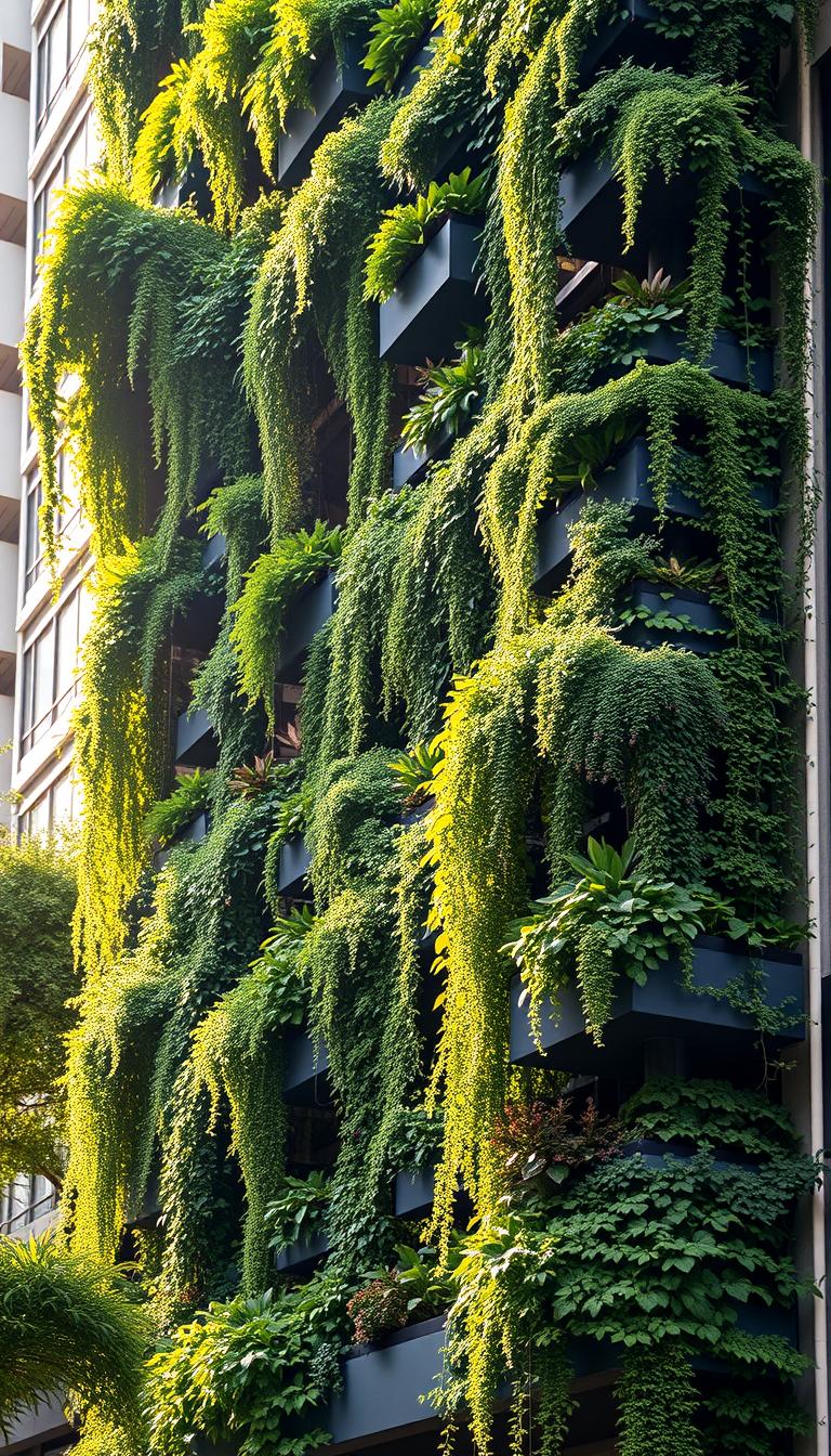 Jardines colgantes en espacios urbanos