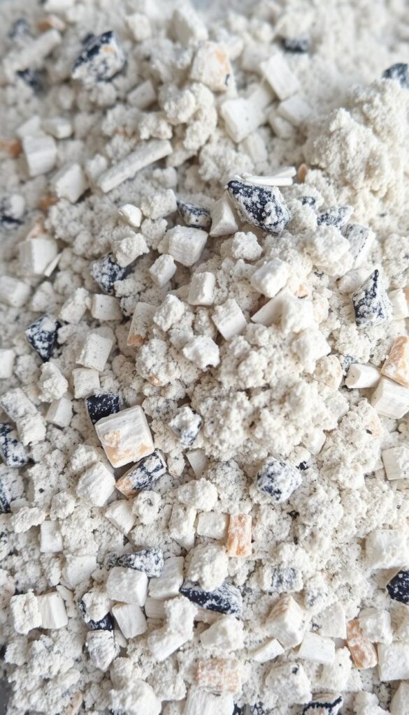 A close-up view of a pile of wood ash, capturing the textural details and subtle variations in color. The ash appears to be a mixture of fine powder and larger charred fragments, with hints of white, gray, and warm orange tones. The lighting is soft and diffused, casting gentle shadows that accentuate the three-dimensional nature of the ash. The composition places the ash prominently in the frame, filling the majority of the image and allowing the viewer to appreciate the visual qualities of this natural material. The overall mood is one of simplicity and natural beauty, conveying the essence of the wood ash as a potential fertilizer ingredient. A close-up view of a pile of wood ash, capturing the textural details and subtle variations in color. The ash appears to be a mixture of fine powder and larger charred fragments, with hints of white, gray, and warm orange tones. The lighting is soft and diffused, casting gentle shadows that accentuate the three-dimensional nature of the ash. The composition places the ash prominently in the frame, filling the majority of the image and allowing the viewer to appreciate the visual qualities of this natural material. The overall mood is one of simplicity and natural beauty, conveying the essence of the wood ash as a potential fertilizer ingredient.