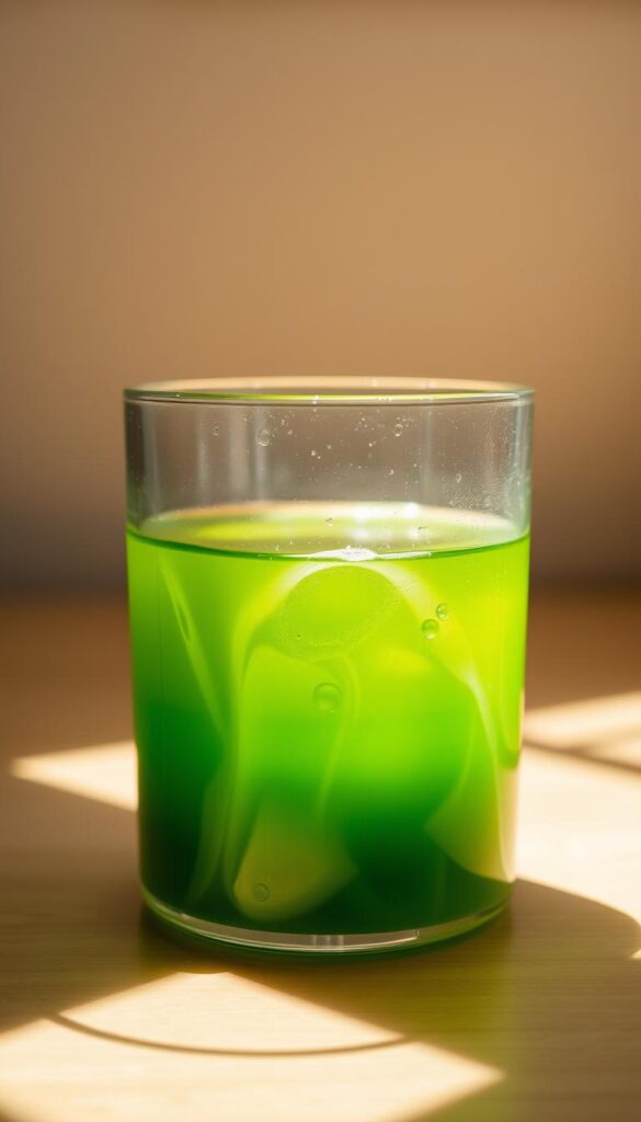 A shallow glass container filled with a vibrant green liquid, showcasing the essence of freshly cut grass. Sunlight gently filters through the transparent liquid, casting a warm, natural glow. The extract appears smooth and inviting, with subtle swirls and bubbles, hinting at the nutrients and minerals it contains. The container's minimalist design allows the focus to remain on the captivating color and texture of the "extracto de pasto," a natural fertilizer solution ready to nourish indoor plants. The scene exudes a sense of simplicity, purity, and the benefits of harnessing nature's bounty for sustainable gardening. A shallow glass container filled with a vibrant green liquid, showcasing the essence of freshly cut grass. Sunlight gently filters through the transparent liquid, casting a warm, natural glow. The extract appears smooth and inviting, with subtle swirls and bubbles, hinting at the nutrients and minerals it contains. The container's minimalist design allows the focus to remain on the captivating color and texture of the "extracto de pasto," a natural fertilizer solution ready to nourish indoor plants. The scene exudes a sense of simplicity, purity, and the benefits of harnessing nature's bounty for sustainable gardening.