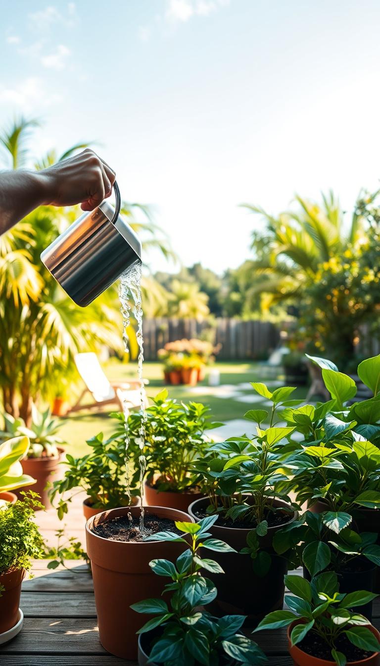 Riego de plantas durante las vacaciones